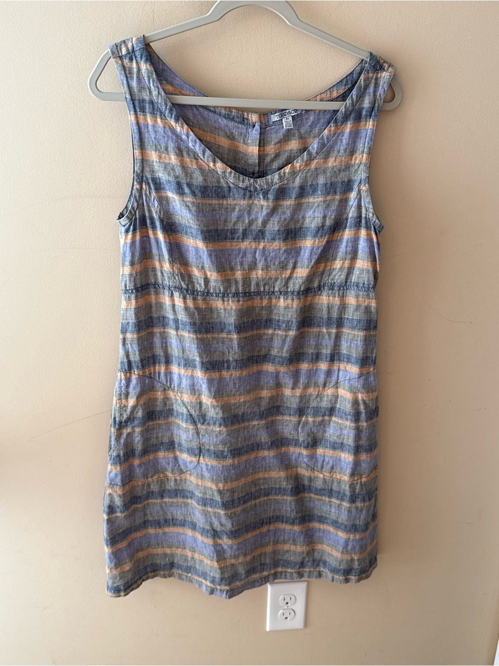 Toad&Co Striped Linen Linette Dress size M - Picture 1 of 6